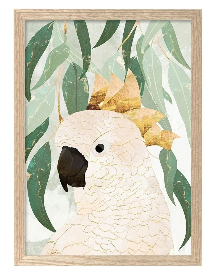Australian Made Opera House Cockatoo Kids Art Print Natural Frame image 1