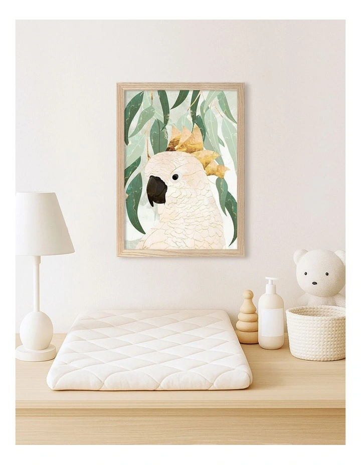 Australian Made Opera House Cockatoo Kids Art Print Natural Frame image 2