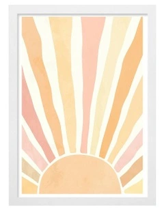 Australian Made Boho Sunshine Kids Art Print White Frame