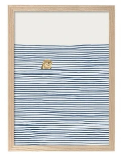 Australian Made Otter In The Waves Kids Art Print Natural Frame