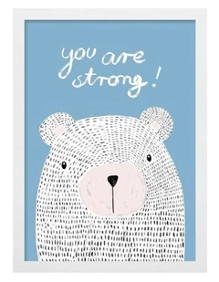 Australian Made You Are Strong Kids Art Print White Frame