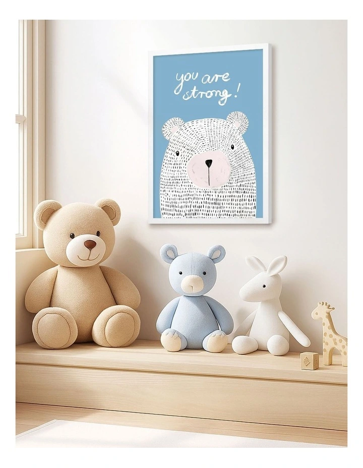 Australian Made You Are Strong Kids Art Print White Frame image 2