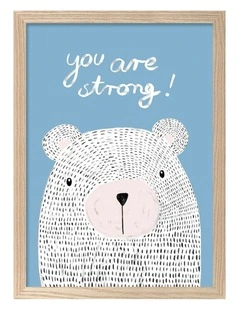 Australian Made You Are Strong Kids Art Print Natural Frame