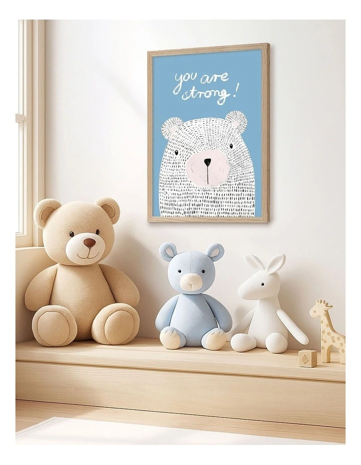 Australian Made You Are Strong Kids Art Print Natural Frame image 2
