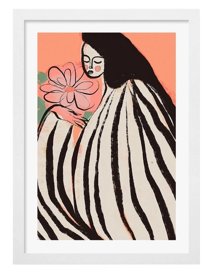 Australian Made A Silent Moment Peach Print in White image 1