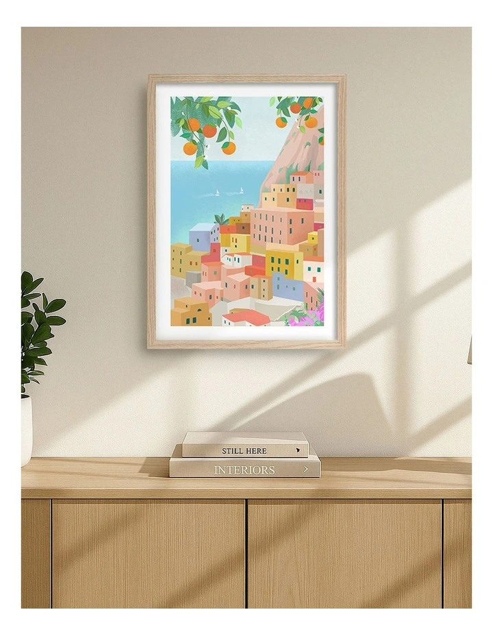 Amalfi Framed Art Print in Natural Oak image 2