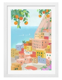 Amalfi Framed Art Print in White
