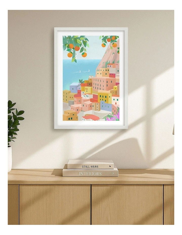 Amalfi Framed Art Print in White image 2