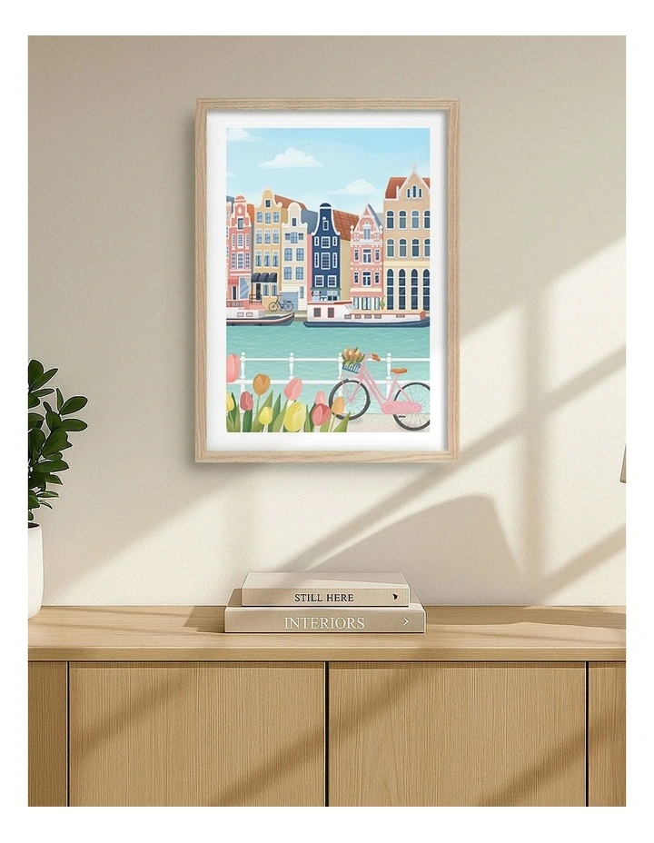 Australian Made Amsterdam City Print Frame in Natural Oak image 2