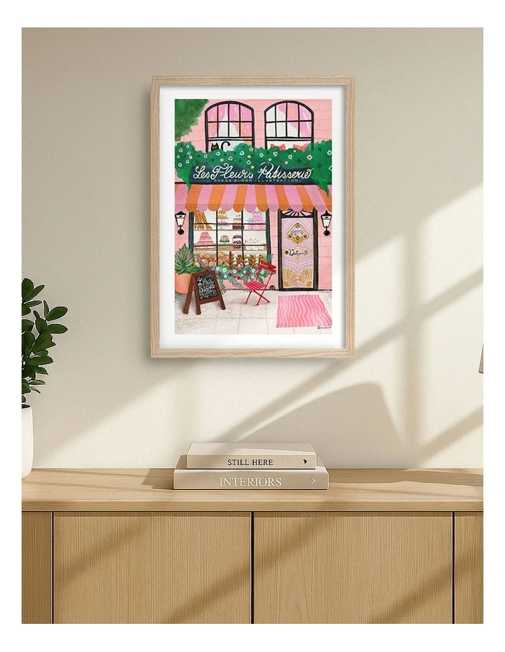 Australian Made Bake Shop Front Print Wall Art Frame in Natural Oak image 2