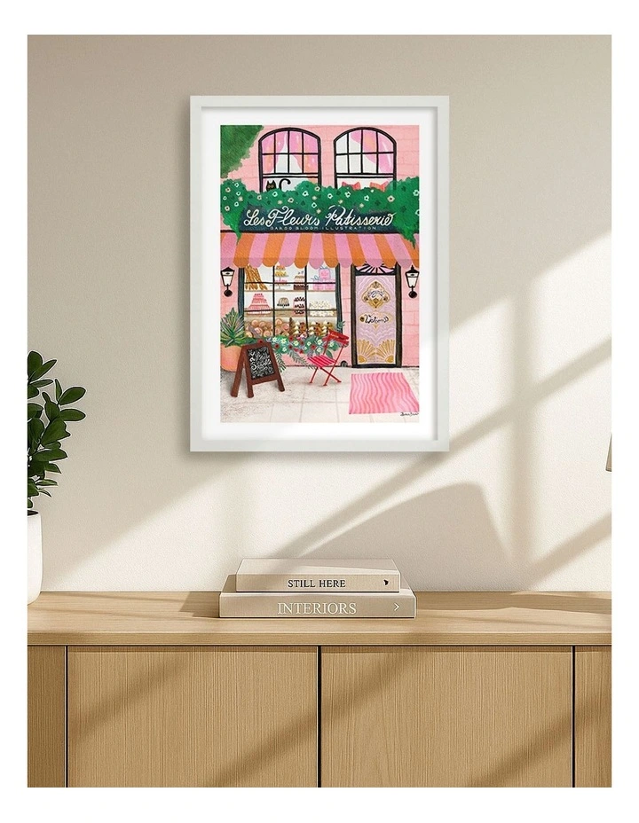 Australian Made Bake Shop Front Print Wall Art Frame in White image 2
