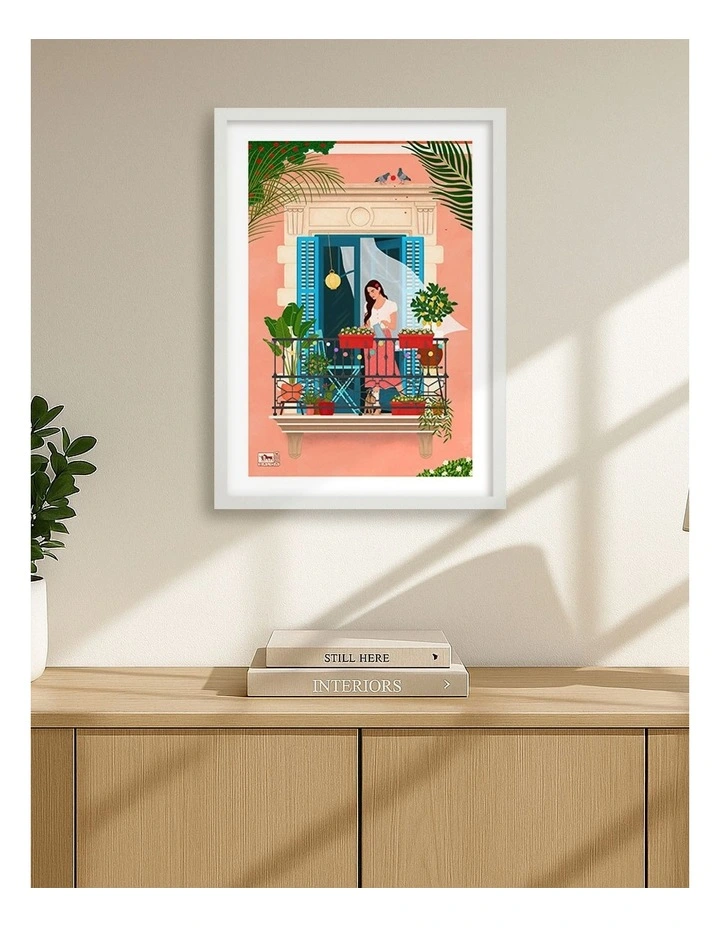 Australian Made Barcelona Print Wall Art Frame in White image 2
