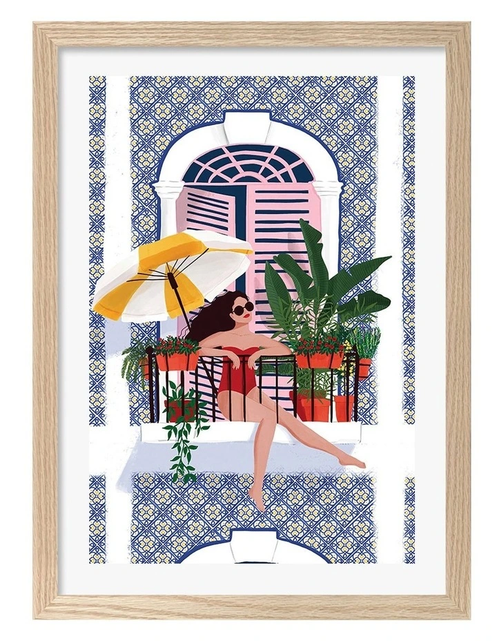 Australian Made Catching The Sun Print Wall Art Frame in Natural Oak image 1