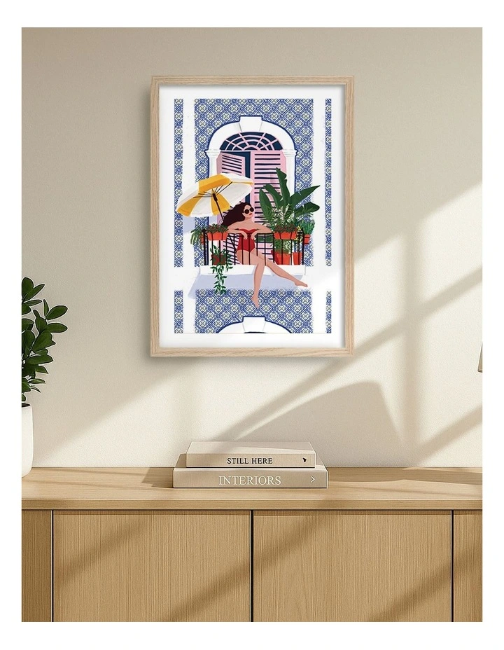 Australian Made Catching The Sun Print Wall Art Frame in Natural Oak image 2