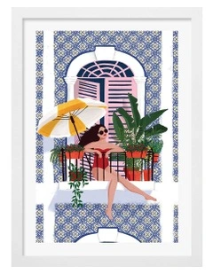 Australian Made Catching The Sun Print Wall Art Frame in White