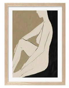 Australian Made Chill Abstract Print Wall Art in Natural Oak