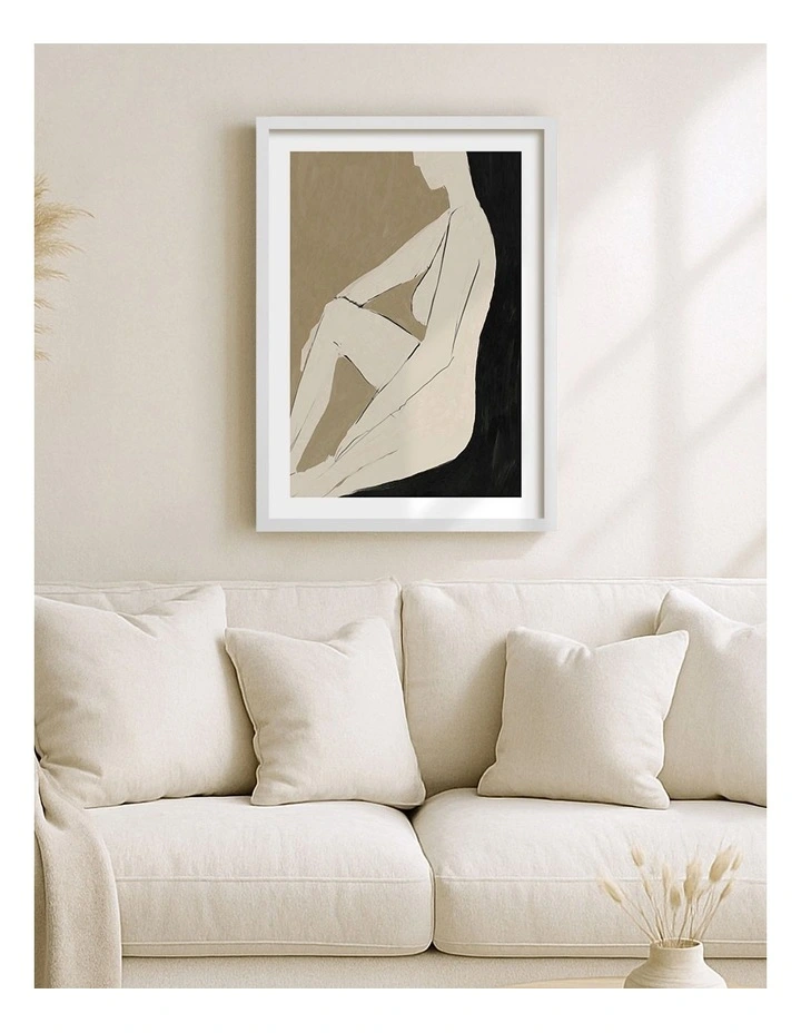 Australian Made Chill Abstract Print Wall Art Frame in White image 2