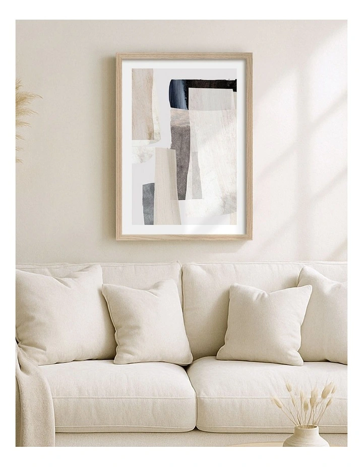 Australian Made Clay No2 Abstract Print Wall Art Frame in Natural Oak image 2