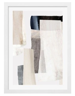 Australian Made Clay No2 Abstract Print Wall Art Frame in White