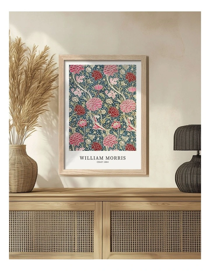 Australian Made Cray Pattern Print Wall Art Frame in Natural Oak image 2