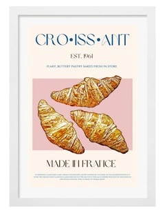 Australian Made Flaky French Delight Framed Print in White
