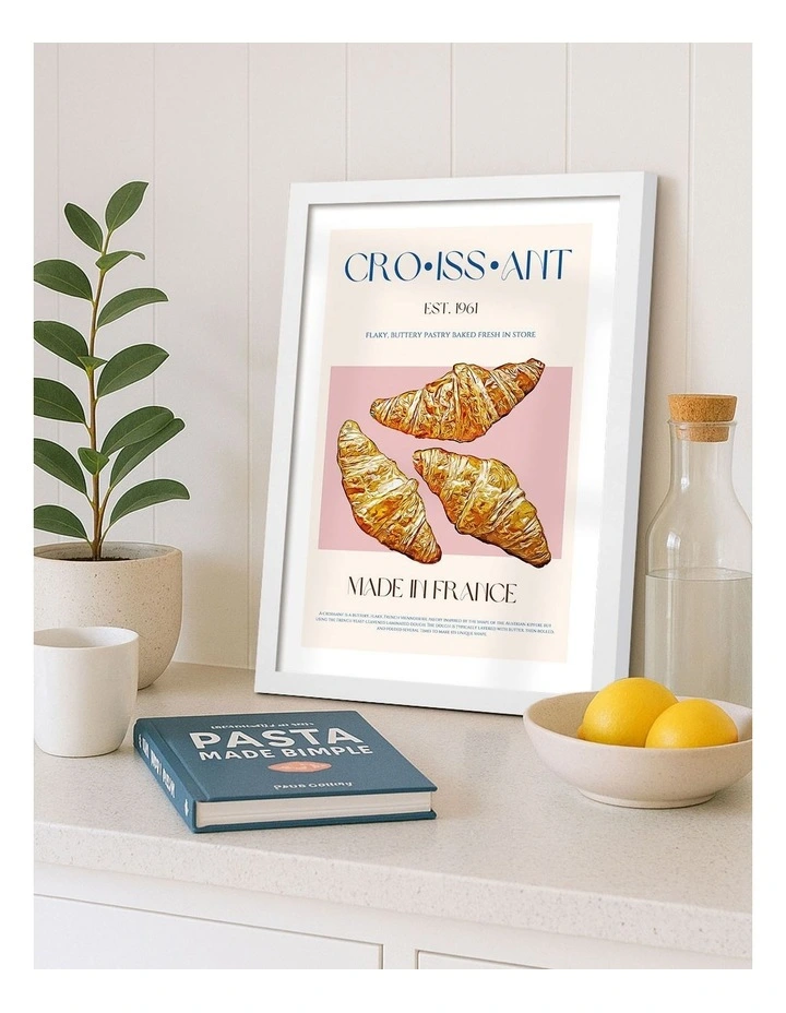 Australian Made Flaky French Delight Framed Print in White image 2