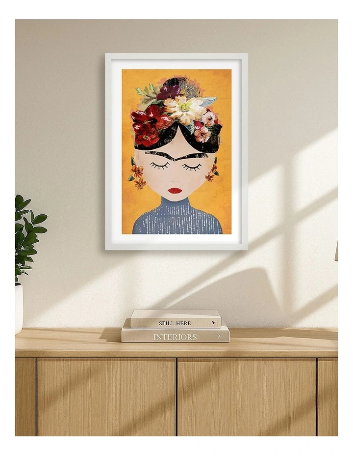 Australian Made Floral Serenity Framed Print in White image 2