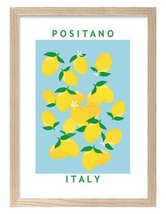 Australian Made Flower Market Lemons Print in Natural Oak