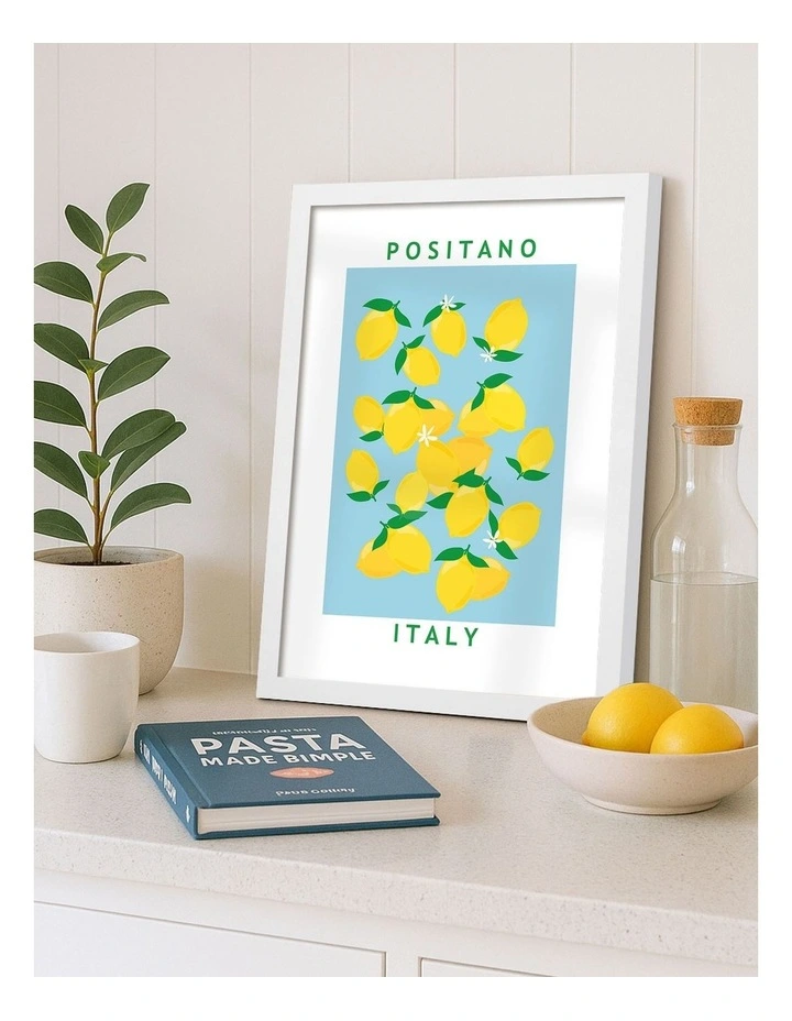 Australian Made Flower Market Lemons Print in White image 2