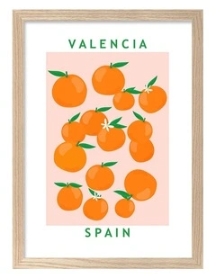 Australian Made Flower Market Oranges Print in Natural Oak