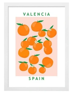 Australian Made Flower Market Oranges Print in White