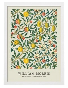 Australian Made Four Fruits Motif Print in White