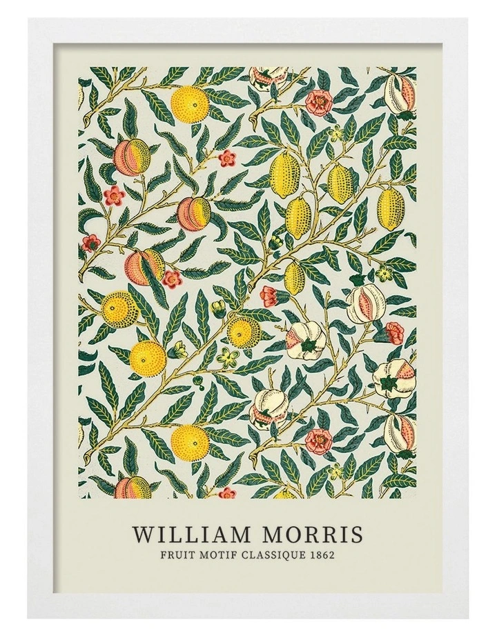 Australian Made Four Fruits Motif Print in White image 1