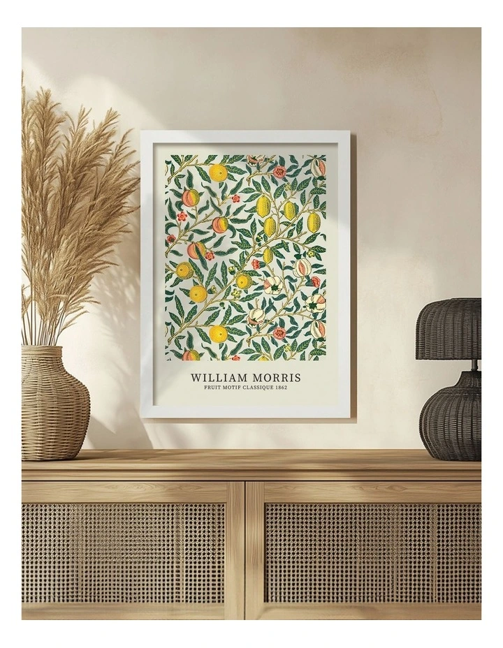 Australian Made Four Fruits Motif Print in White image 2