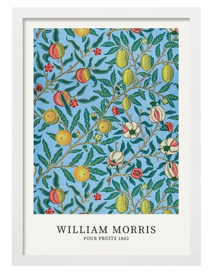 Australian Made Four Fruits Pattern Print in White image 1