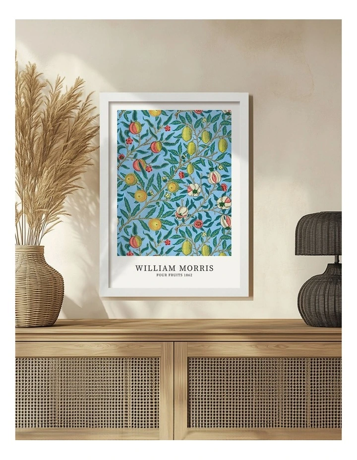 Australian Made Four Fruits Pattern Print in White image 2