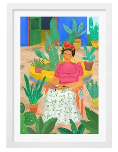 Australian Made Frida Framed Art Print in White
