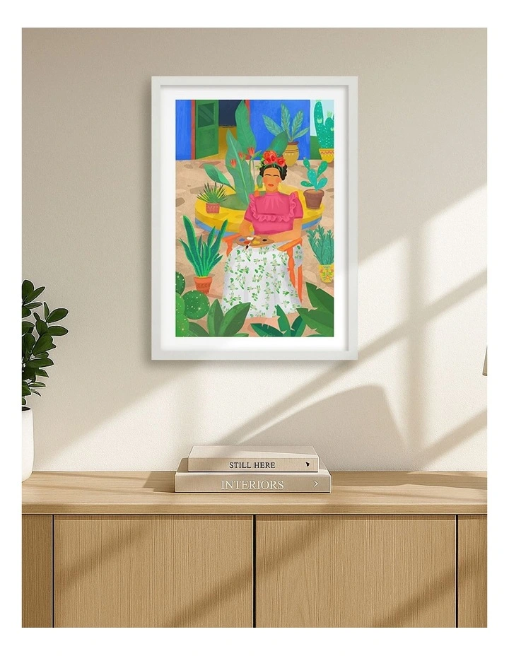 Australian Made Frida Framed Art Print in White image 2