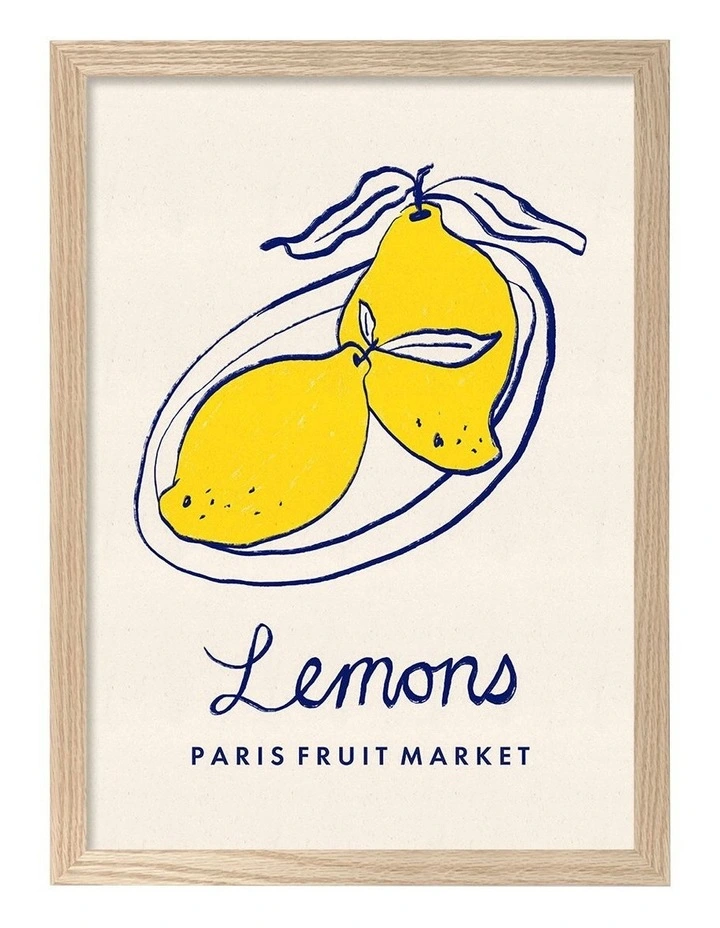 Australian Made Fruit Market Lemons Print in Natural image 1