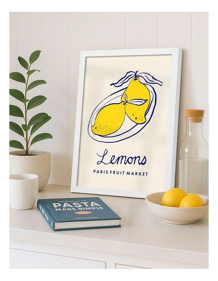 Australian Made Fruit Market Lemons Print in White image 2
