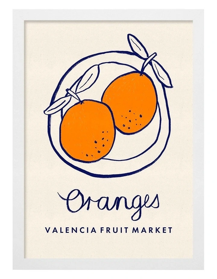 Australian Made Fruit Market Oranges Print in White image 1