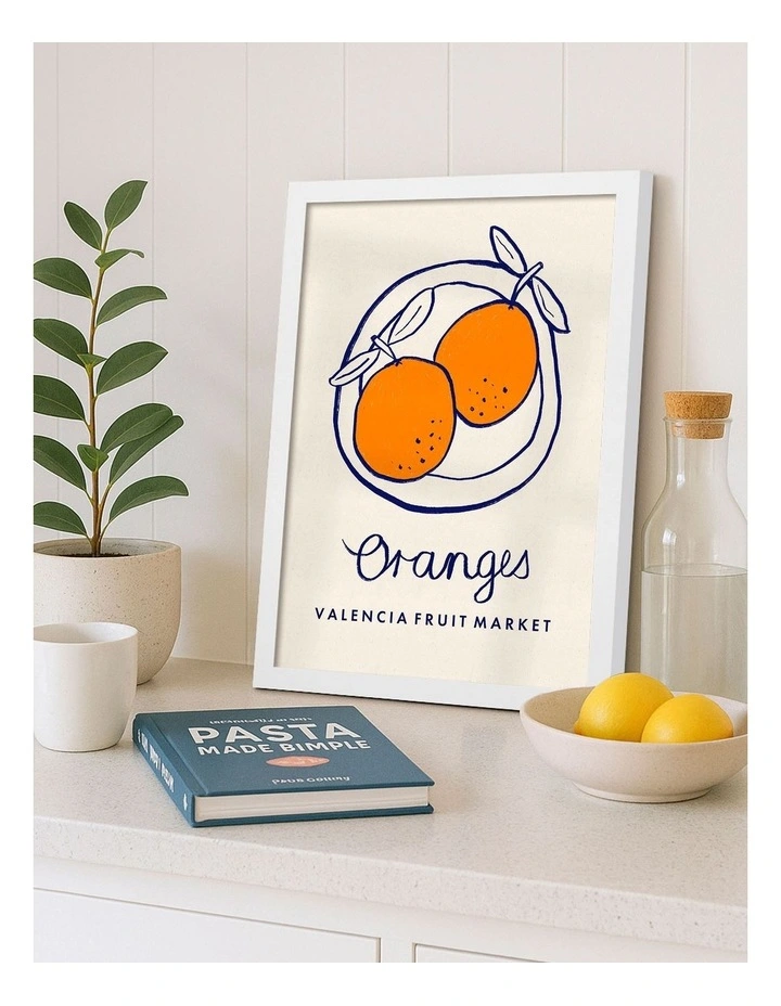 Australian Made Fruit Market Oranges Print in White image 2