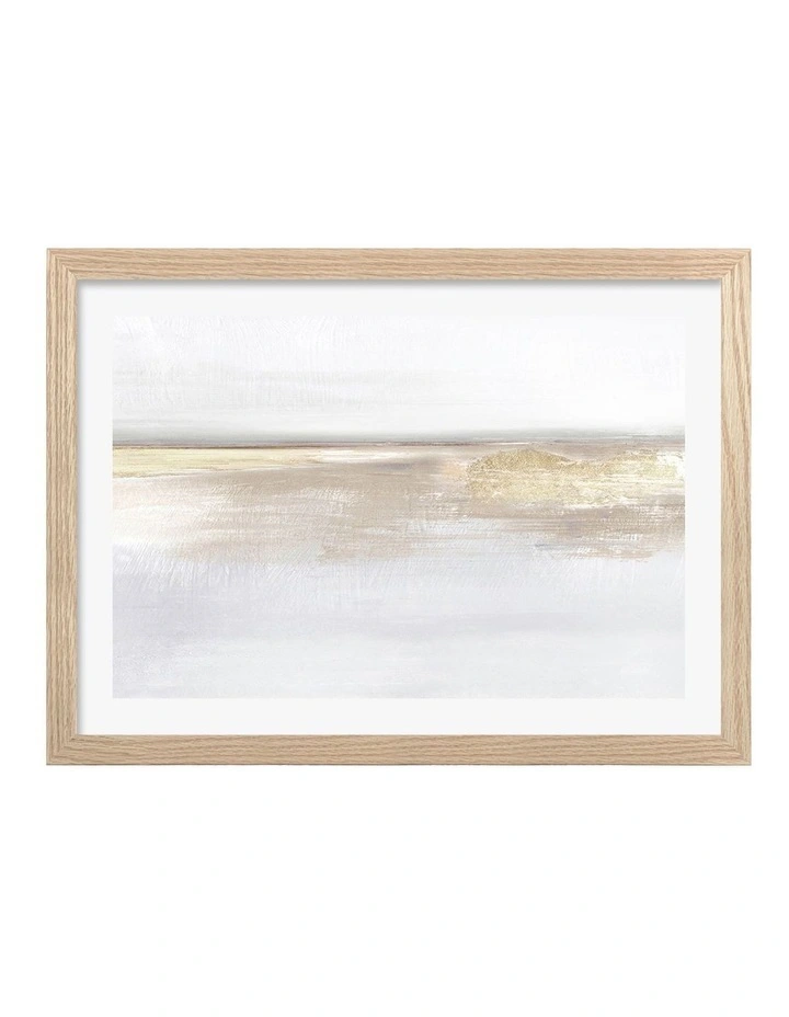 Australian Made Gold Light Abstract Print in Natural Oak image 1
