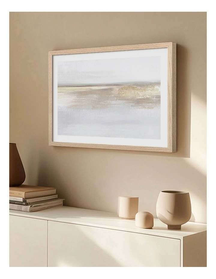 Australian Made Gold Light Abstract Print in Natural Oak image 2