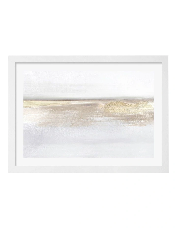 Australian Made Gold Light Abstract Print in White image 1
