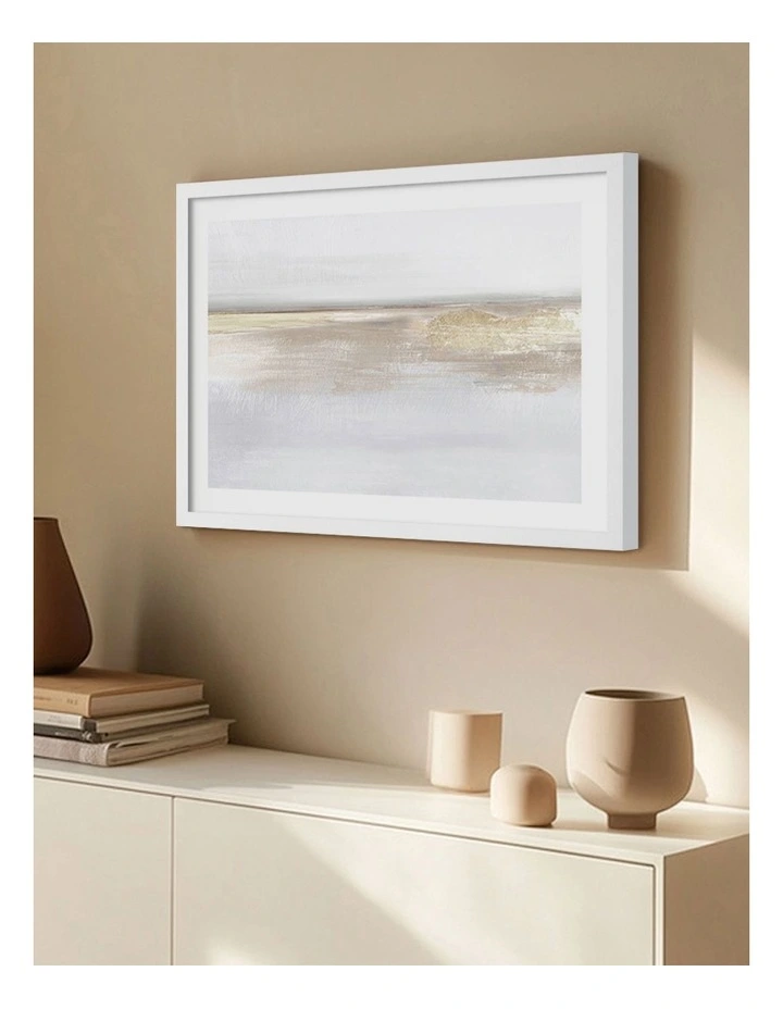 Australian Made Gold Light Abstract Print in White image 2