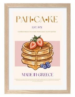 Australian Made Greek Pancakes Print in Natural Oak