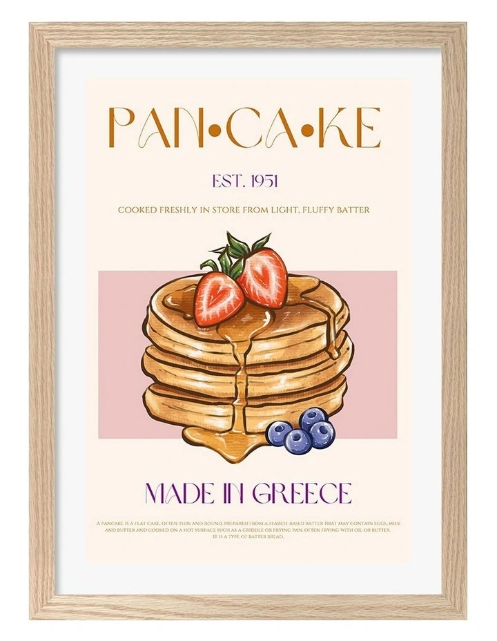 Australian Made Greek Pancakes Print in Natural Oak image 1