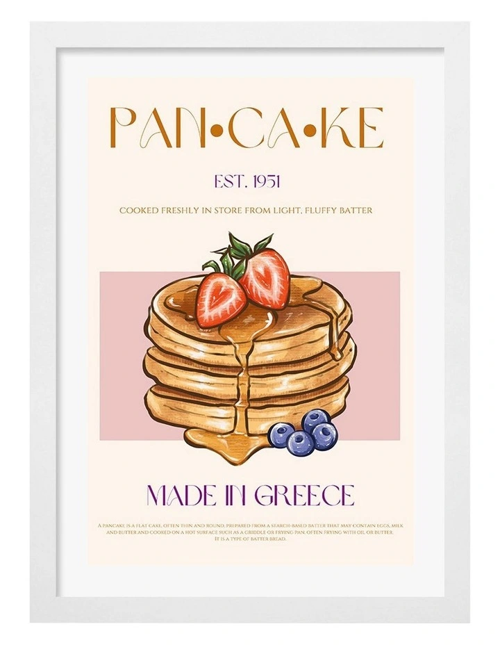 Australian Made Greek Pancakes Print in White image 1