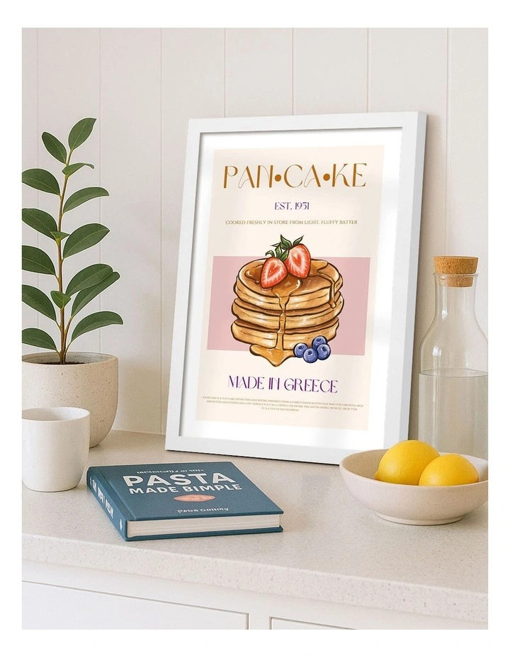 Australian Made Greek Pancakes Print in White image 2
